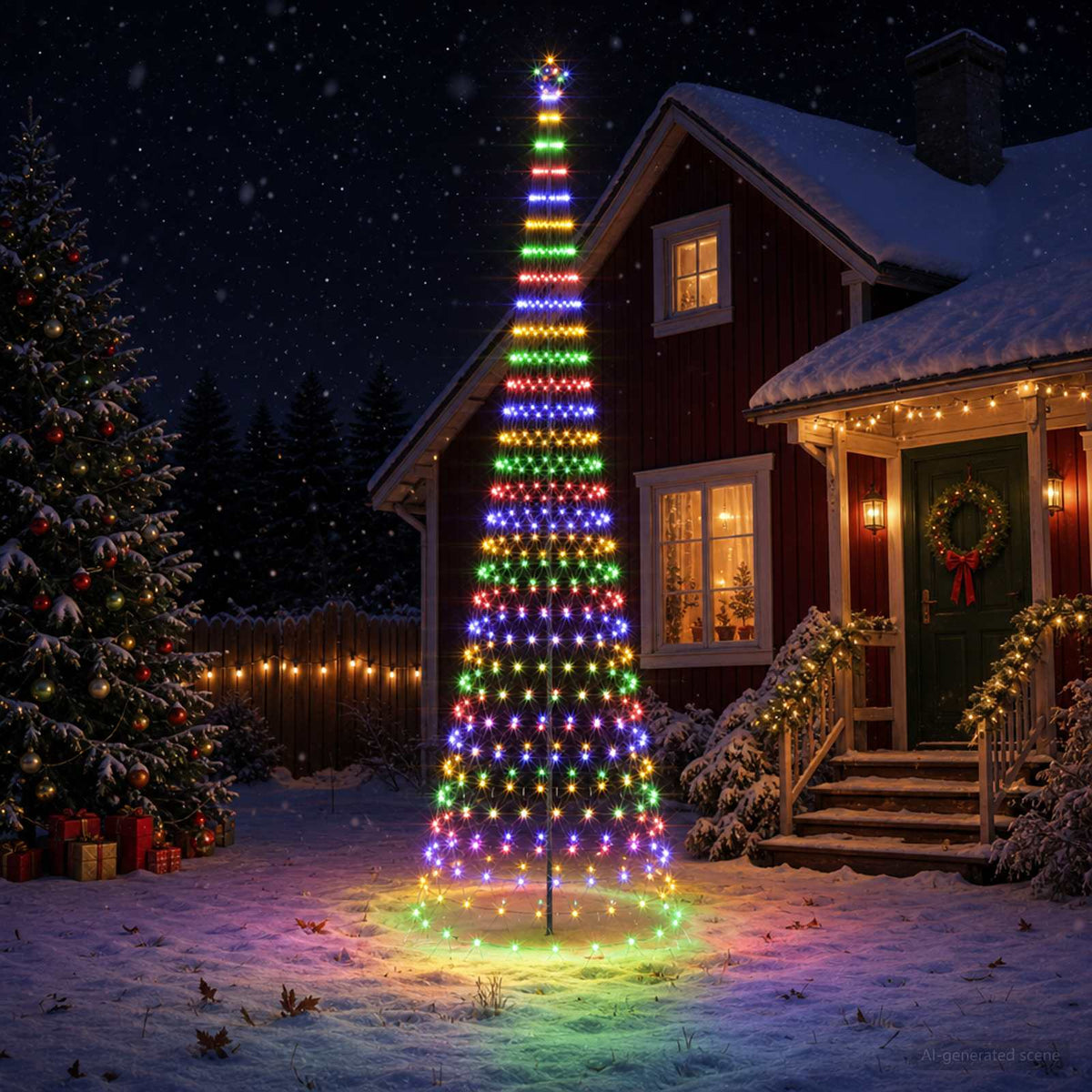 vidaXL LED Christmas Tree EKENAS 230 LEDs Steel