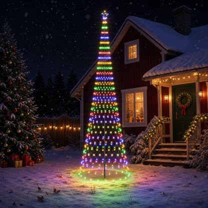 vidaXL LED Christmas Tree EKENAS 230 LEDs Steel