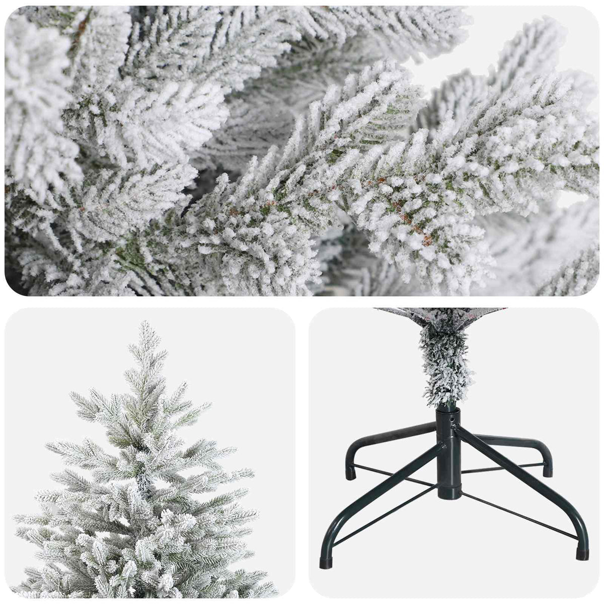 vidaXL Artificial Hinged Christmas Tree 120 cm PVC and Metal 4