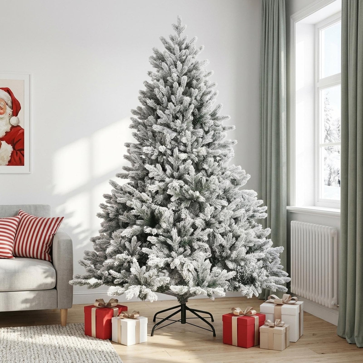 Artificial Christmas Tree Bauble LEDs Green White Height without LED