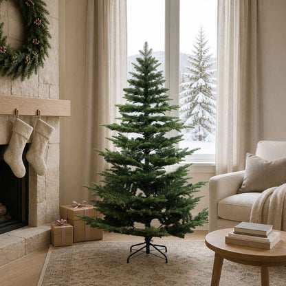 vidaXL Artificial Hinged Christmas Tree 120 cm PE & PVC Green 1