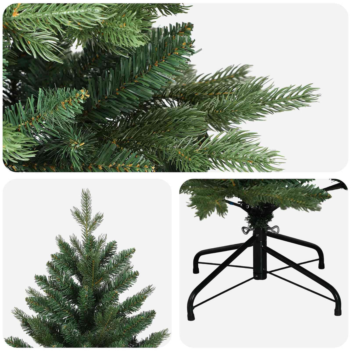 vidaXL Artificial Hinged Christmas Tree 120 cm PVC and Metal Green 4