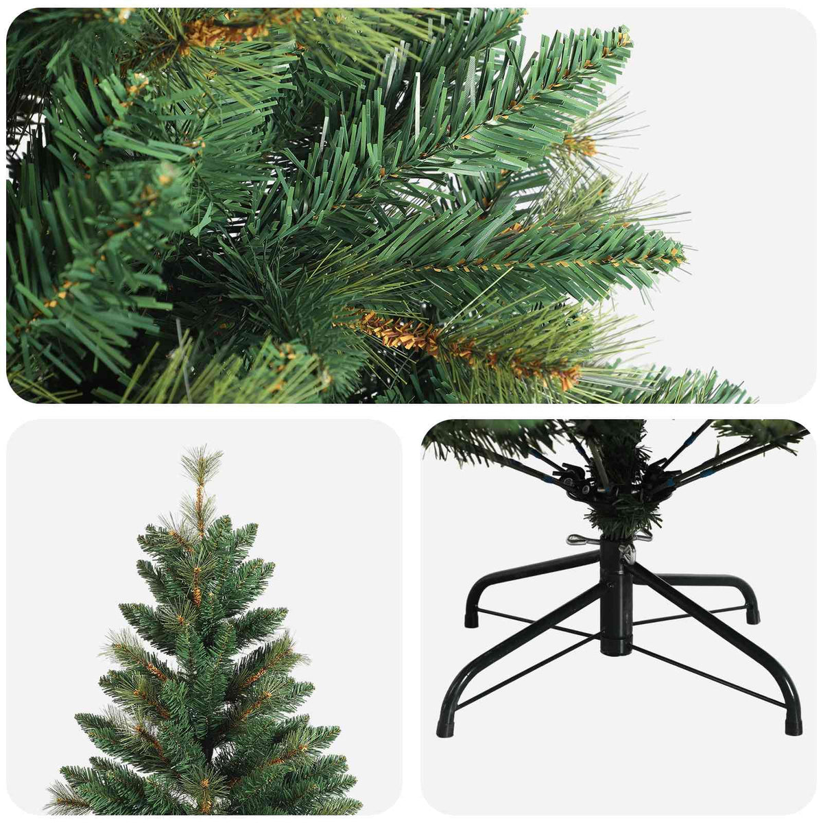 vidaXL Artificial Hinged Christmas Tree 150 cm PVC and Metal Green 4