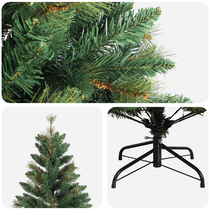 vidaXL Artificial Hinged Christmas Tree 150 cm PVC and Metal Green 4