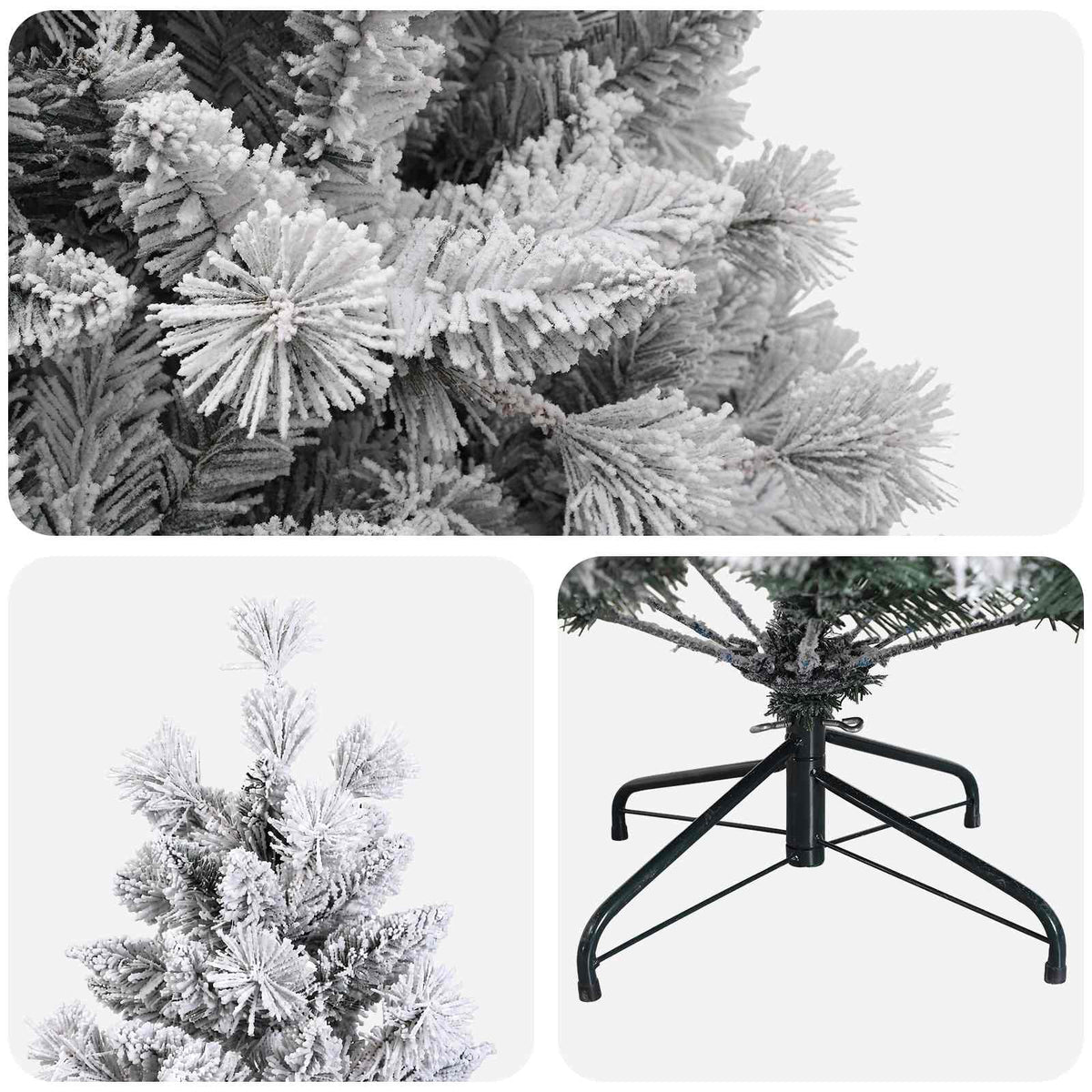 Artificial Christmas Tree with Bauble 150 LEDs Green and White Height 120 cm without LED