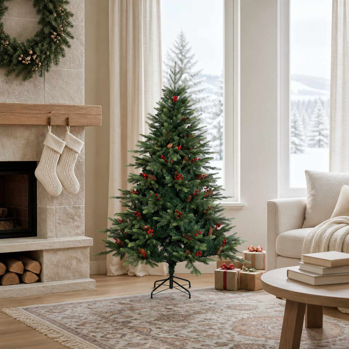 Artificial Christmas Tree Bauble LEDs Green without LED