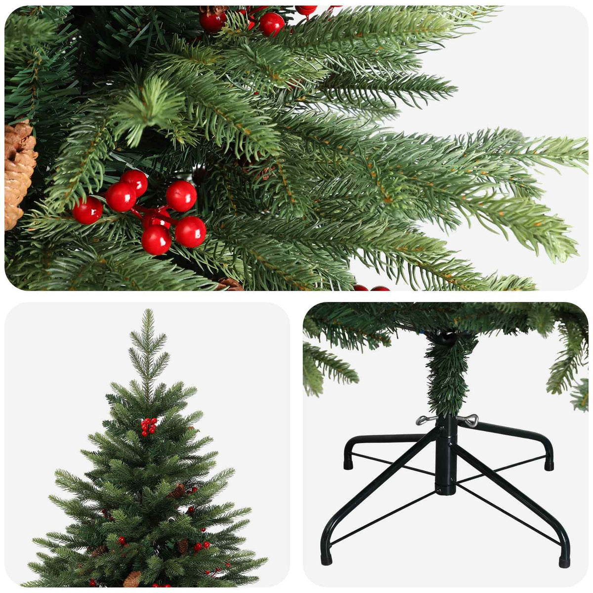Artificial Christmas Tree with Bauble 150 LEDs Green 120 cm without LED