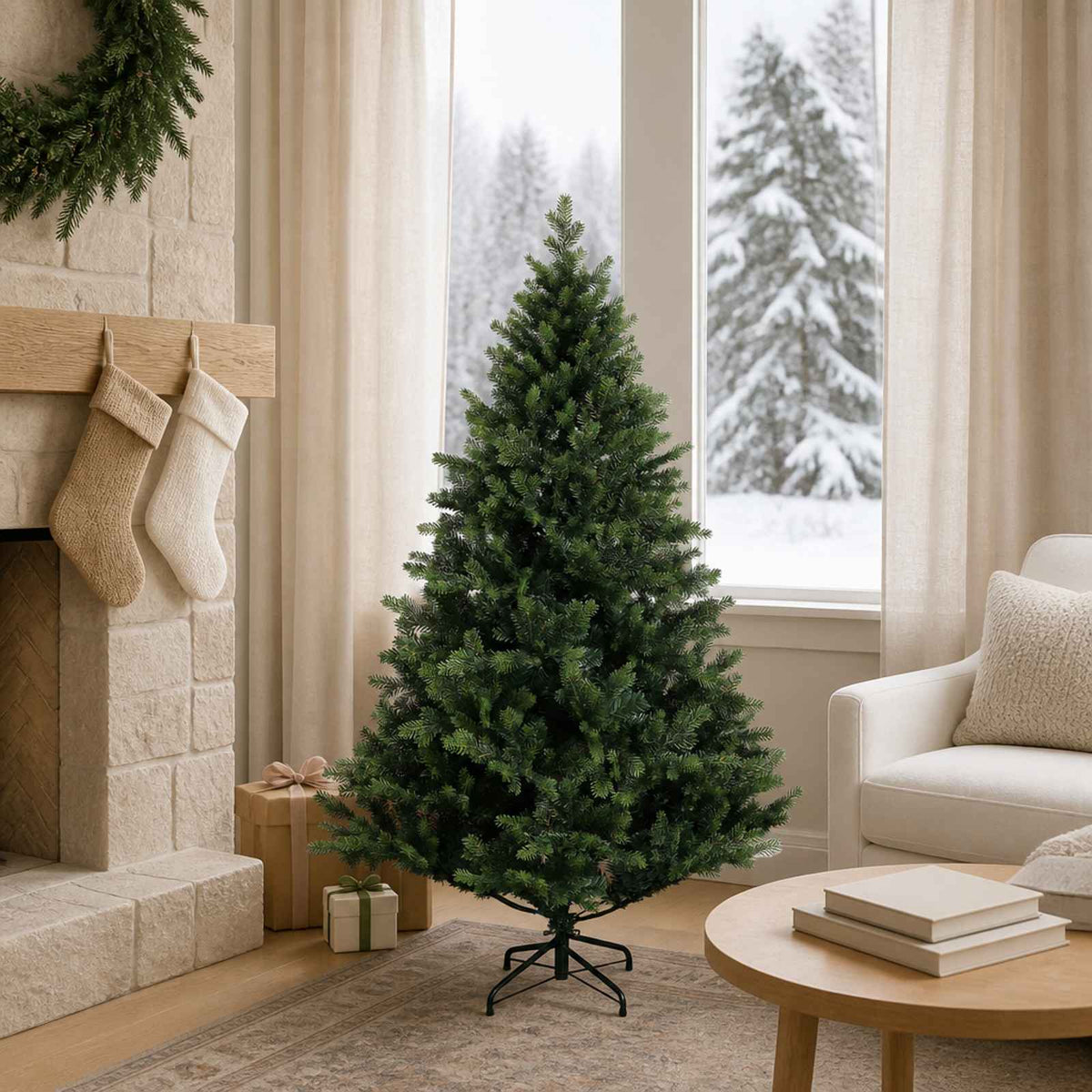 Artificial Christmas Tree Bauble LEDs Green without LED