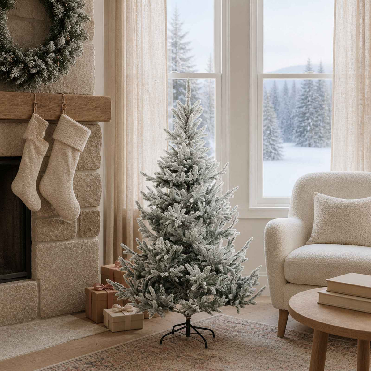 vidaXL Artificial Hinged Christmas Tree 120 cm PVC and Metal 1