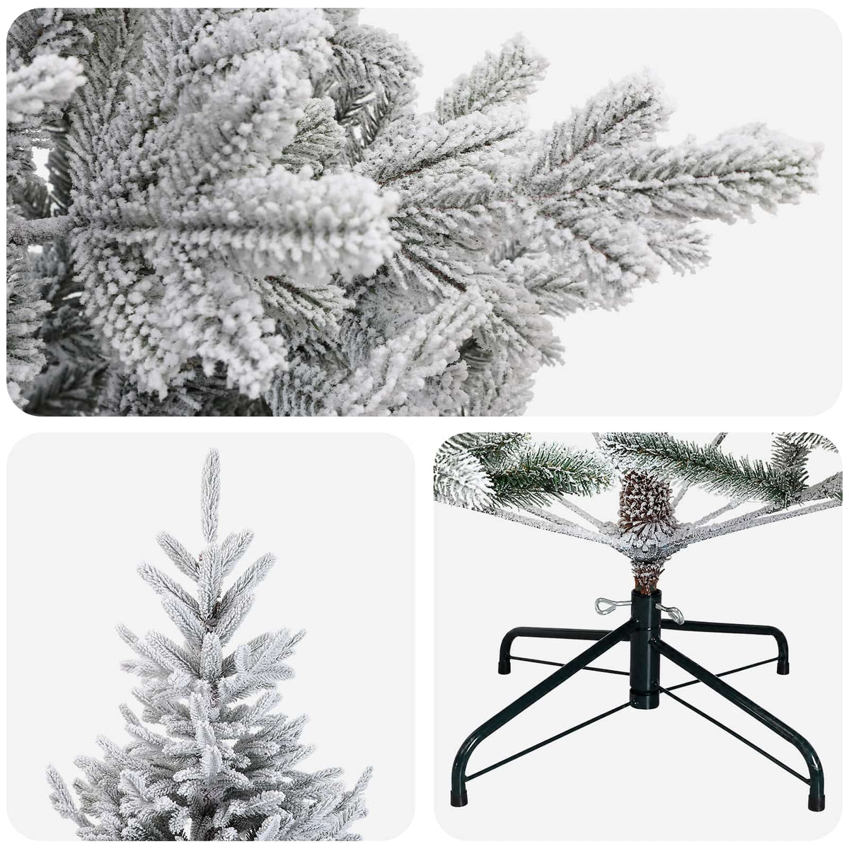 vidaXL Artificial Hinged Christmas Tree 120 cm PVC and Metal 4