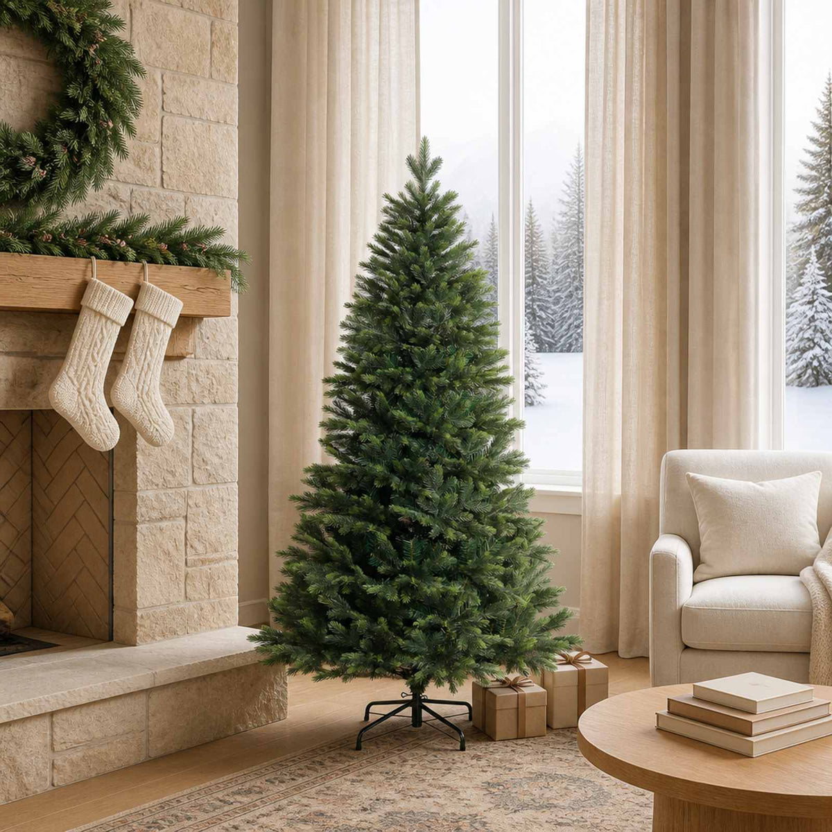 vidaXL Artificial Hinged Christmas Tree 120 cm PVC and Metal Green 1