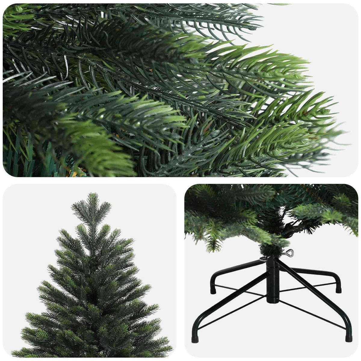 vidaXL Artificial Hinged Christmas Tree 120 cm PVC and Metal Green 4