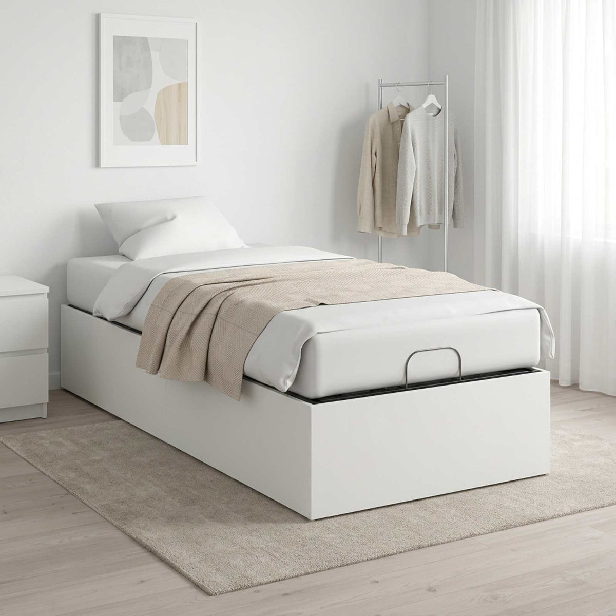 vidaXL Bed Surround for Adjustable Bed Base White 70 x 200 cm 1