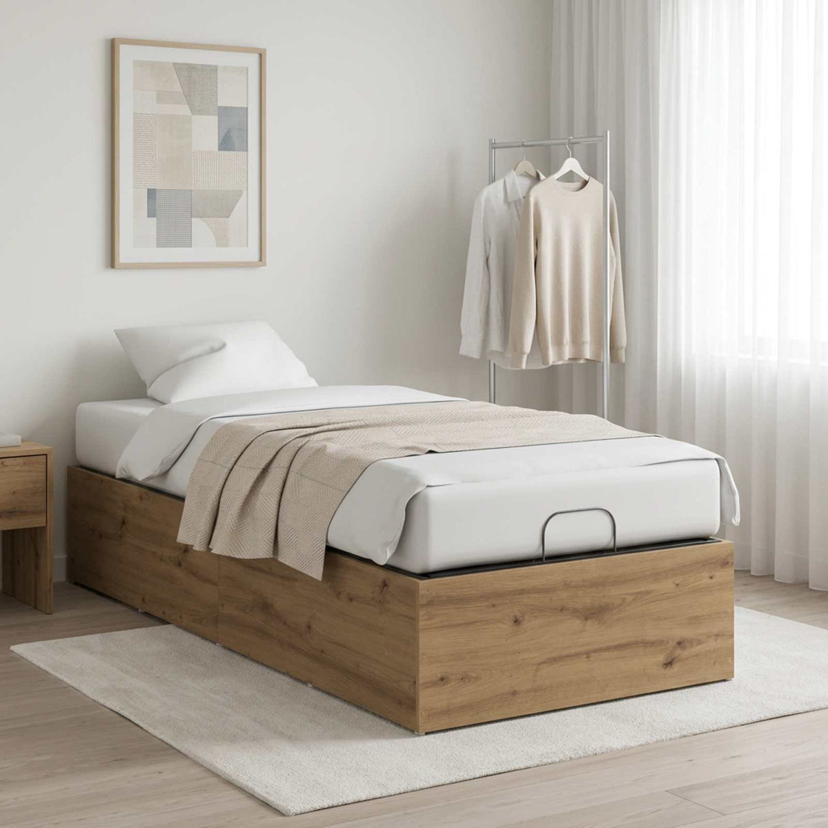 vidaXL Bed Surround for Adjustable Bed Base Artisan Oak 70 x 200 cm 1