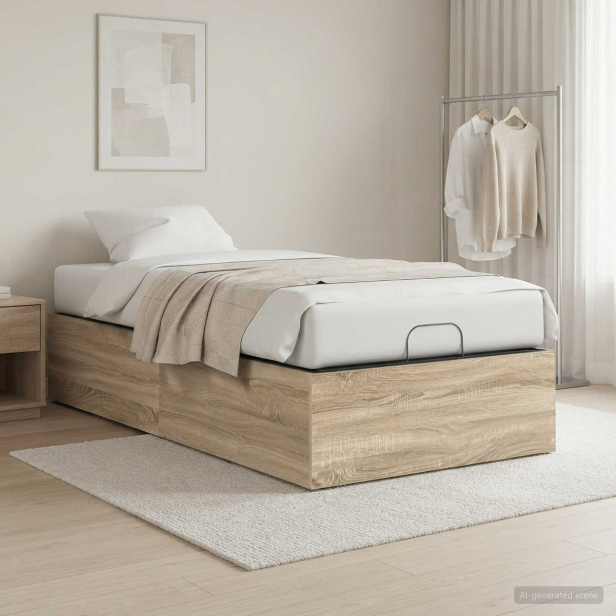 vidaXL Bed Surround for Adjustable Bed Base Sonoma Oak 90 x 200 cm 1