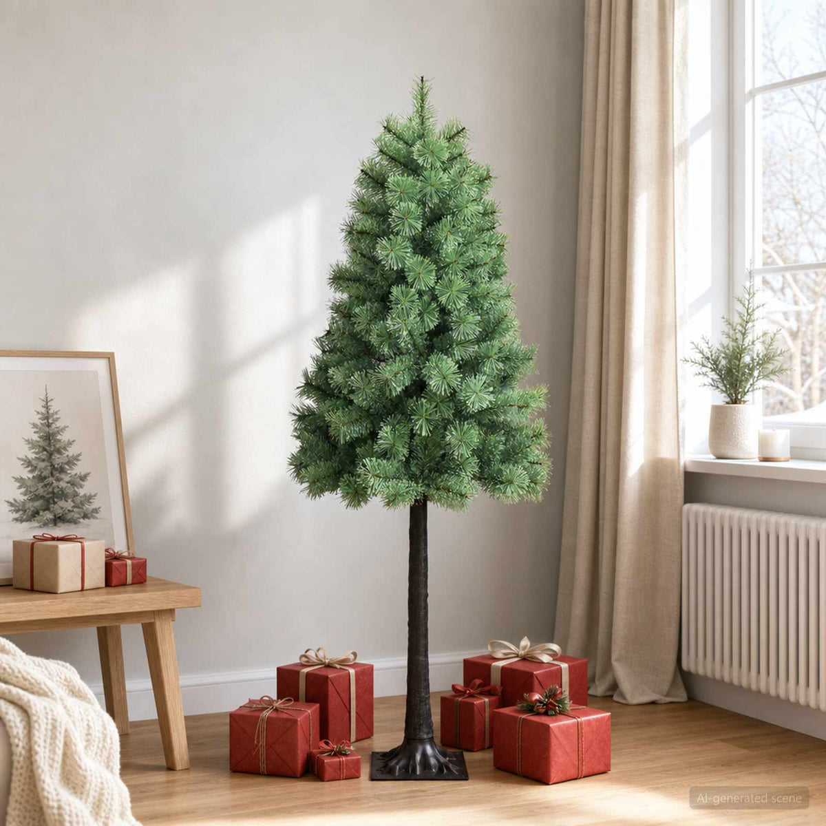 vidaXL Artificial Hinged Christmas Tree 180 cm PVC and Metal Green 1