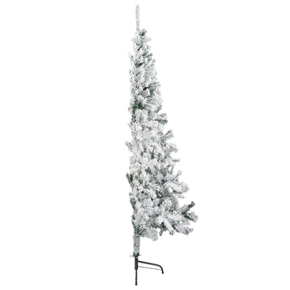 vidaXL Artificial Christmas Tree 210 cm PVC and Steel Green and White 5