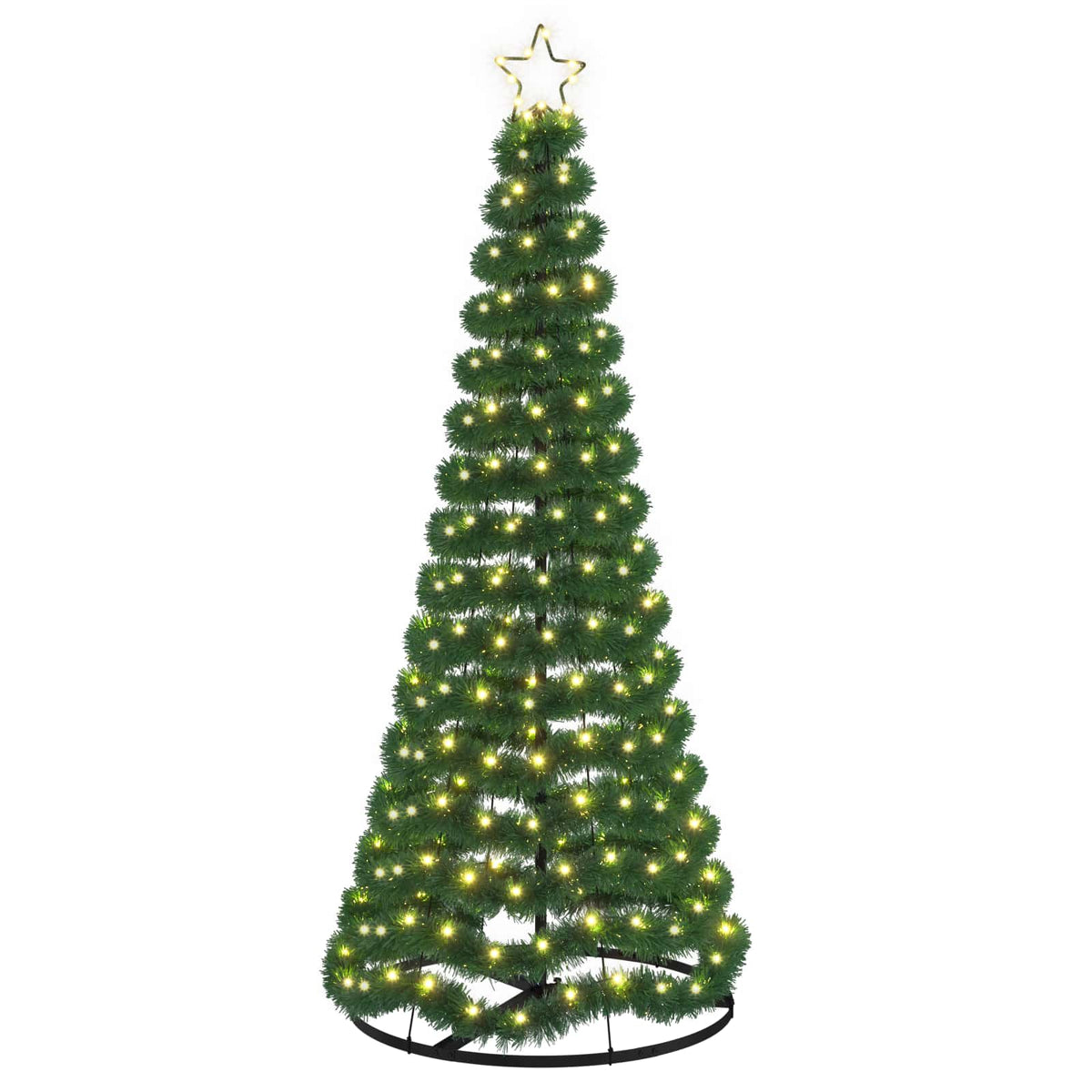 LED Tinsel Christmas Tree with Base EKENAS 220 LEDs Warm white
