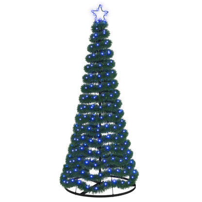 LED Tinsel Christmas Tree with Base EKENAS 220 LEDs Blue