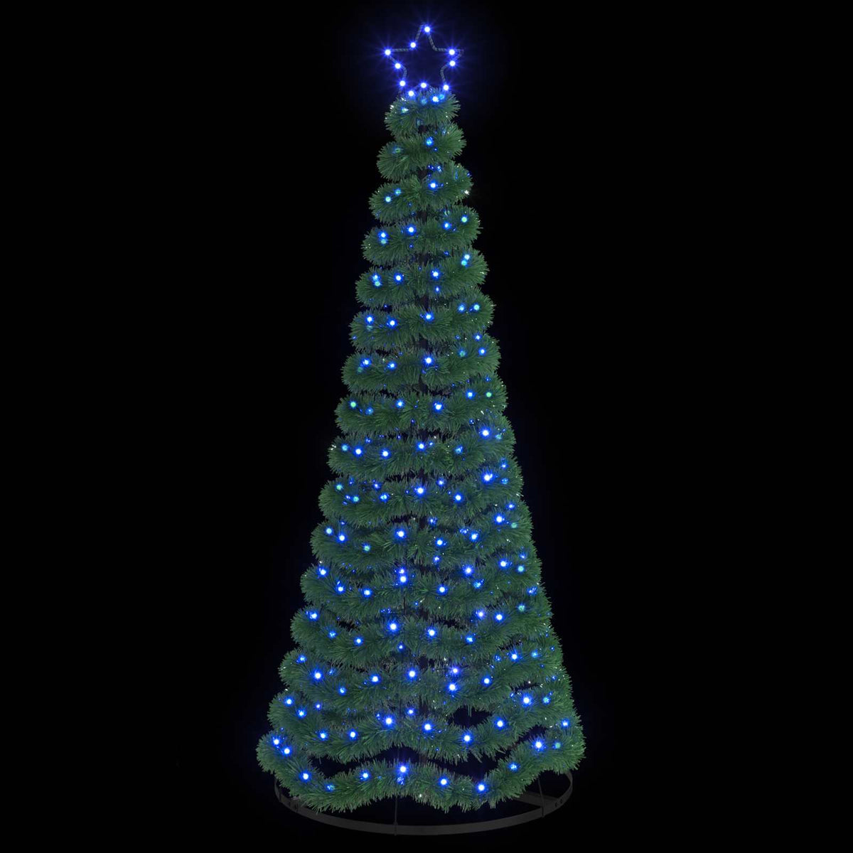 LED Tinsel Christmas Tree with Base EKENAS 220 LEDs Blue