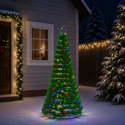 LED Tinsel Christmas Tree with Base EKENAS 220 LEDs Multicolour