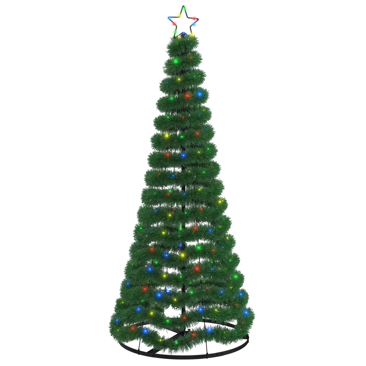 LED Tinsel Christmas Tree with Base EKENAS 220 LEDs Multicolour