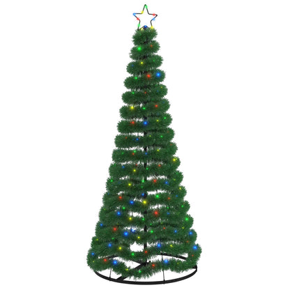 LED Tinsel Christmas Tree with Base EKENAS 220 LEDs Multicolour