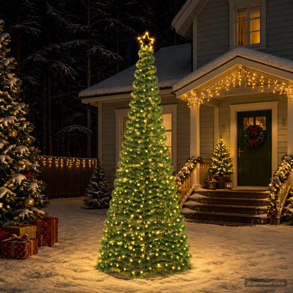 vidaXL LED Tinsel Christmas Tree with Base EKENAS 220 LEDs