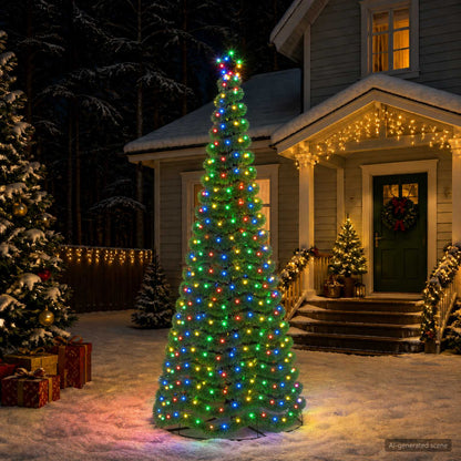 vidaXL LED Tinsel Christmas Tree with Base EKENAS 220 LEDs