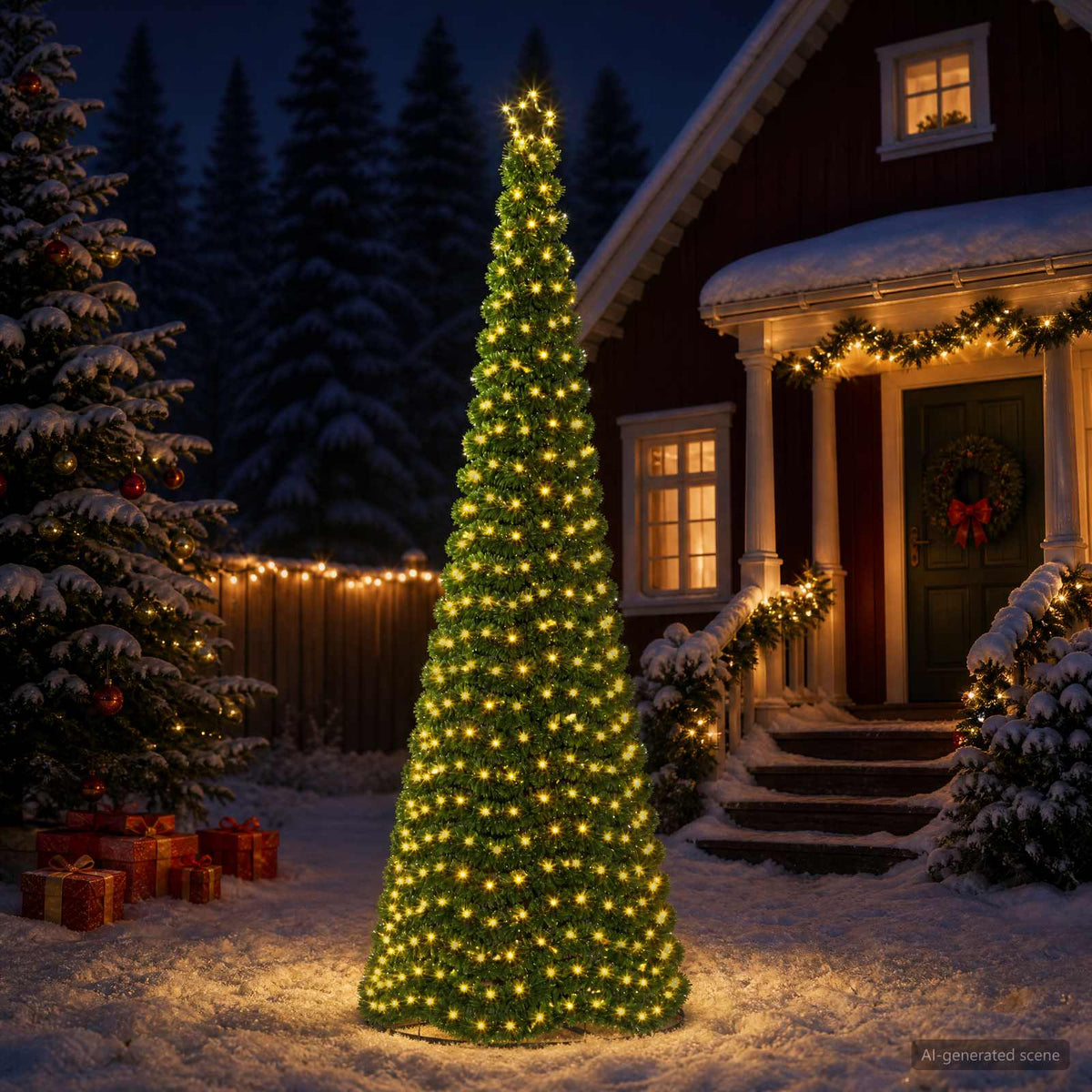 vidaXL LED Tinsel Christmas Tree with Base EKENAS 220 LEDs