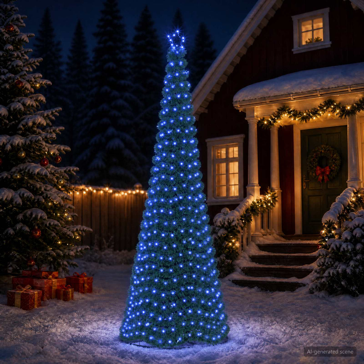 vidaXL LED Tinsel Christmas Tree with Base EKENAS 220 LEDs