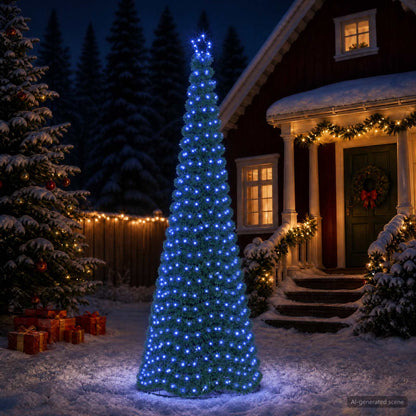 vidaXL LED Tinsel Christmas Tree with Base EKENAS 220 LEDs