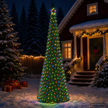 vidaXL LED Tinsel Christmas Tree with Base EKENAS 220 LEDs