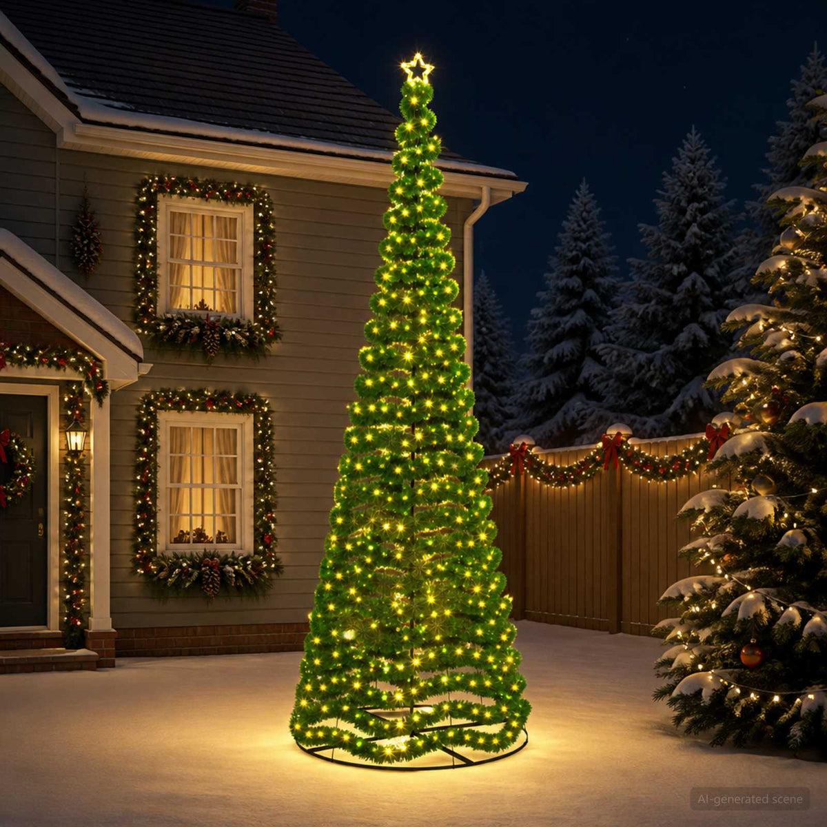 vidaXL LED Tinsel Christmas Tree with Base EKENAS 220 LEDs