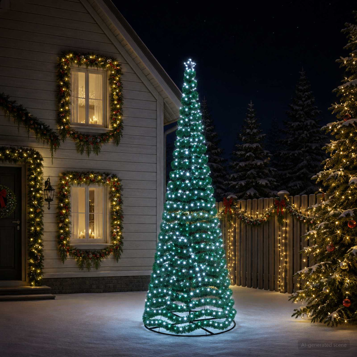 vidaXL LED Tinsel Christmas Tree with Base EKENAS 220 LEDs