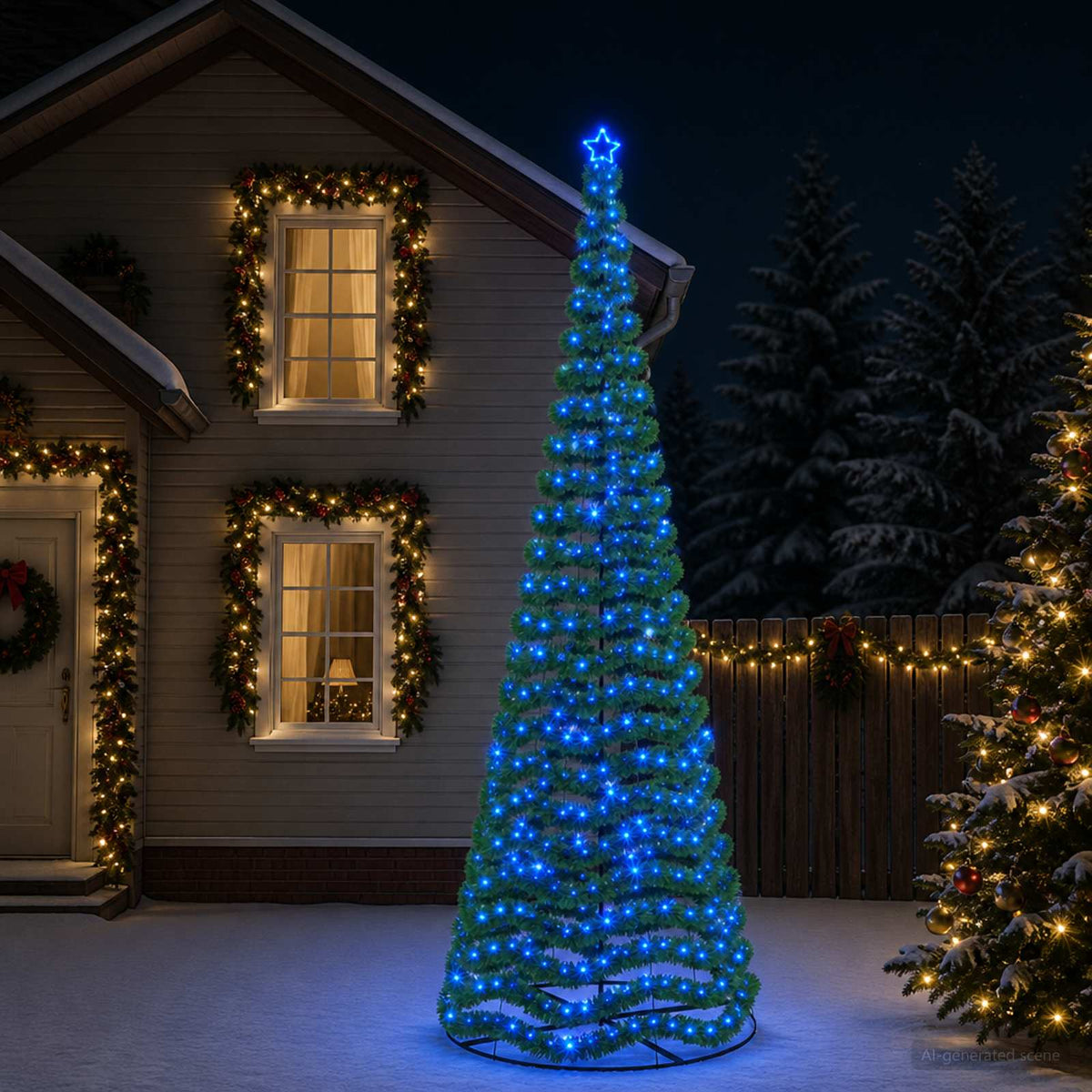 vidaXL LED Tinsel Christmas Tree with Base EKENAS 220 LEDs