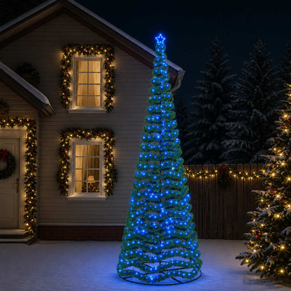 vidaXL LED Tinsel Christmas Tree with Base EKENAS 220 LEDs