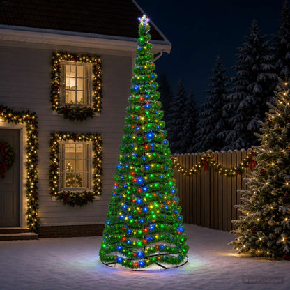 vidaXL LED Tinsel Christmas Tree with Base EKENAS 220 LEDs