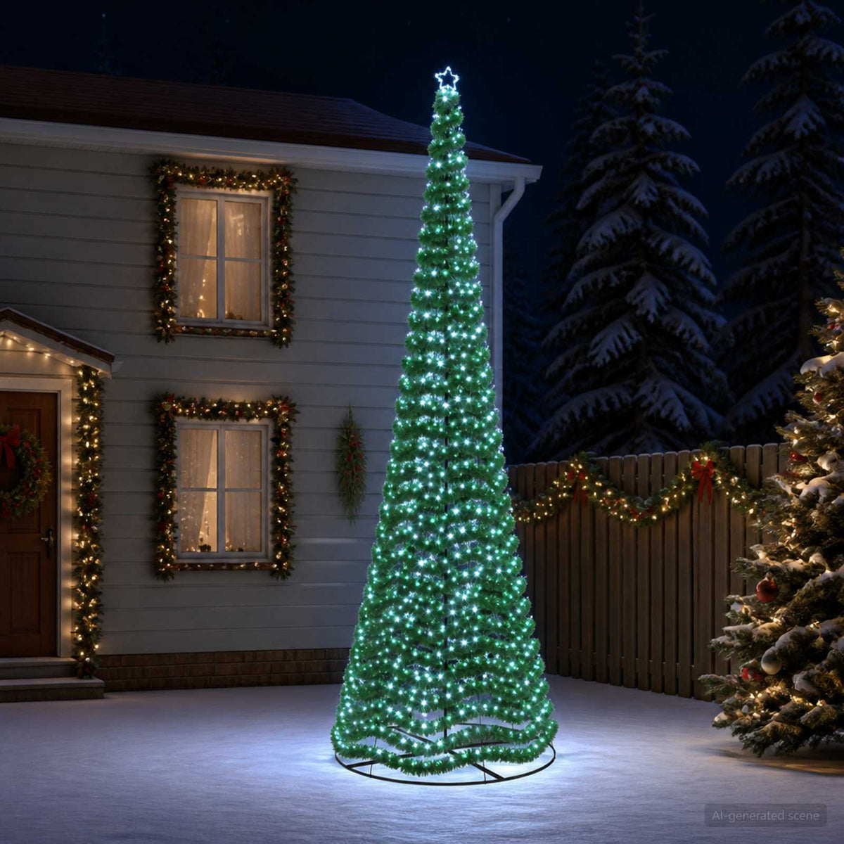 vidaXL LED Tinsel Christmas Tree with Base EKENAS 220 LEDs