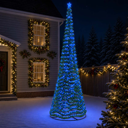 vidaXL LED Tinsel Christmas Tree with Base EKENAS 220 LEDs