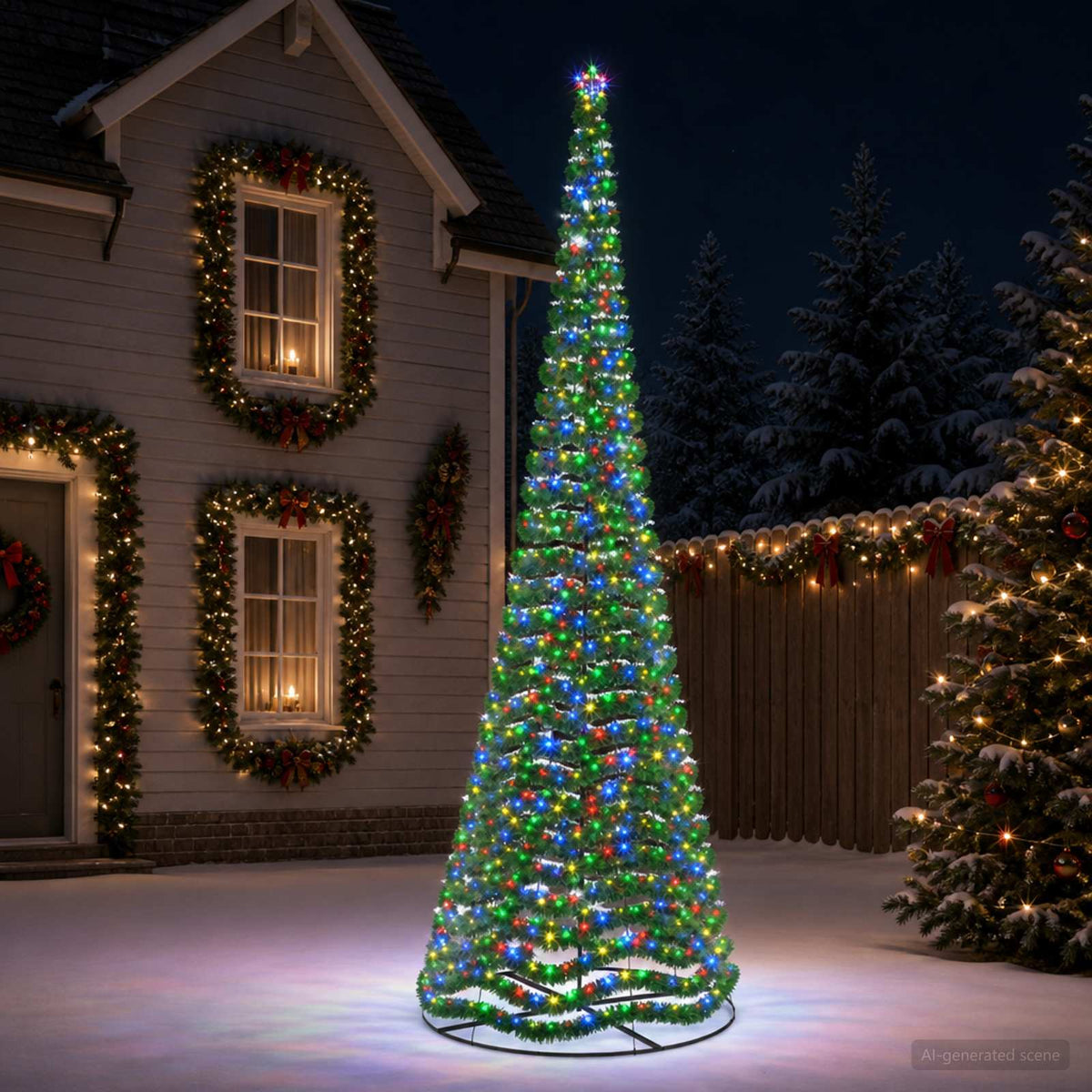 vidaXL LED Tinsel Christmas Tree with Base EKENAS 220 LEDs