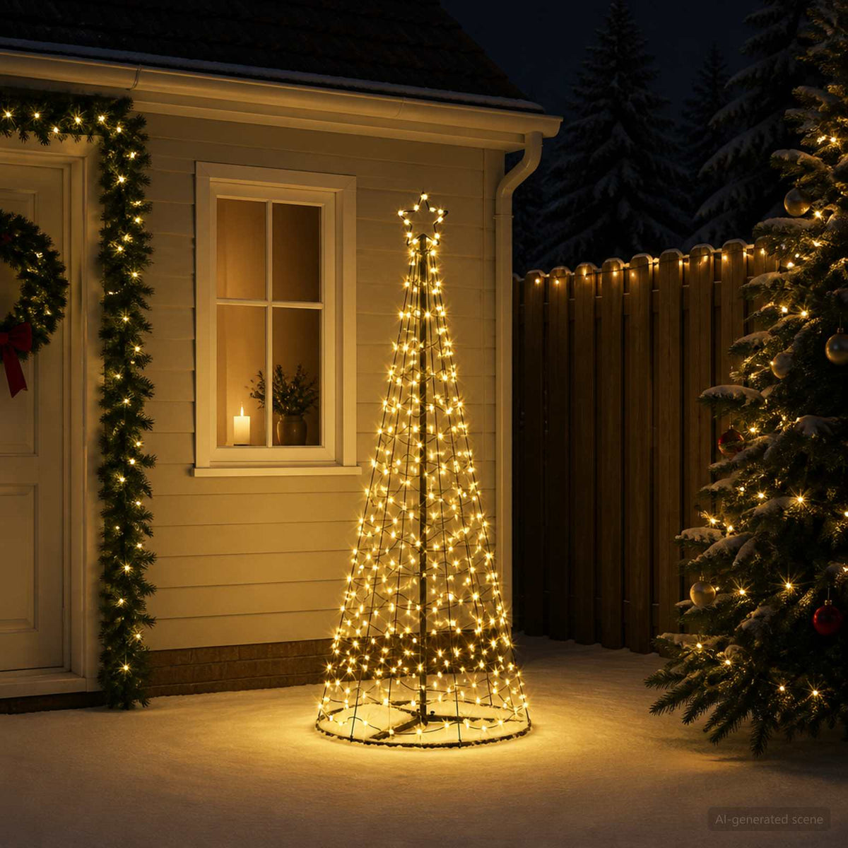 LED Spiral Christmas Tree with Base EKENAS 220 LEDs Warm white
