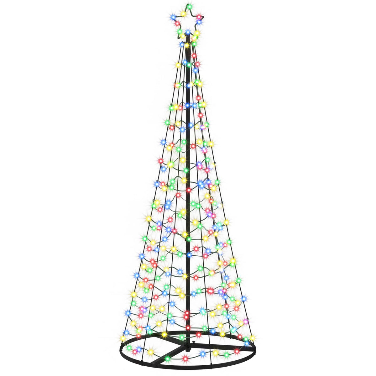 LED Spiral Christmas Tree with Base EKENAS 220 LEDs Multicolour
