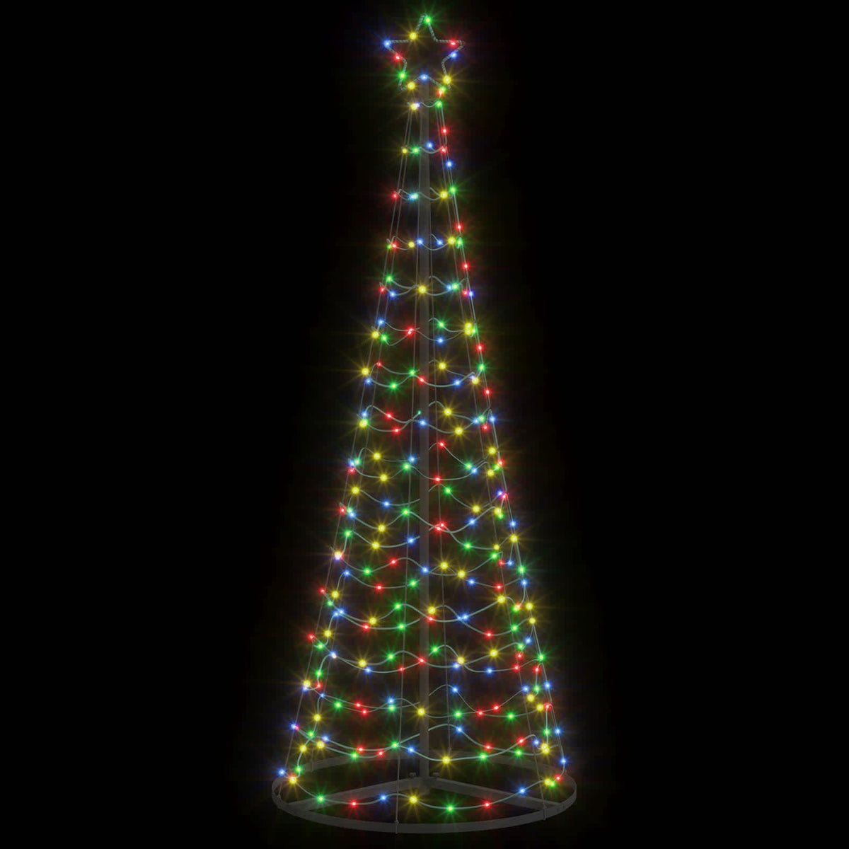 LED Spiral Christmas Tree with Base EKENAS 220 LEDs Multicolour
