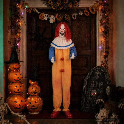vidaXL Halloween Scary Clown SPOOKA Yellow and Blue 126.5 x 180 cm 1