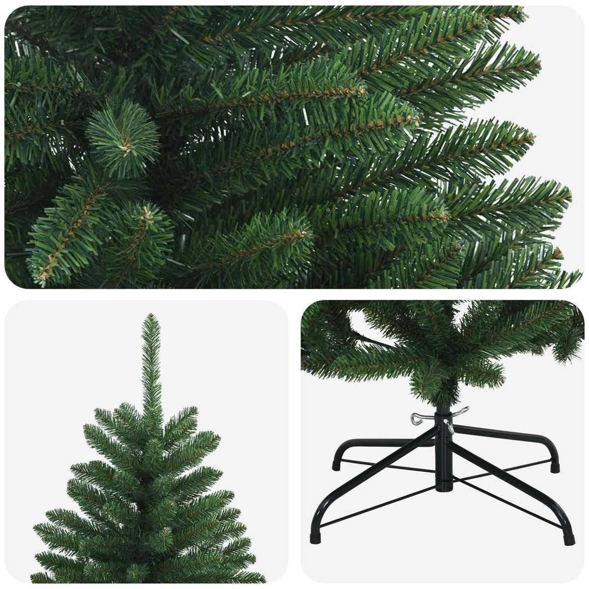 vidaXL Artificial Hinged Christmas Tree 150 cm PVC Medium Green 4