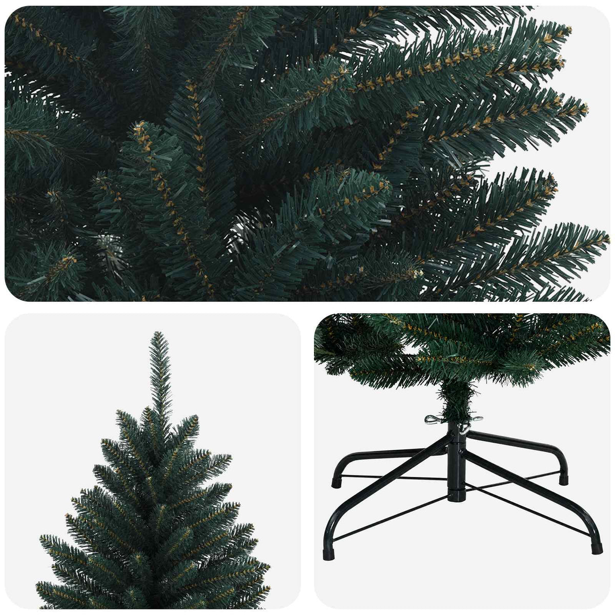 Artificial Hinged Christmas Tree 150 cm PVC Dark Green