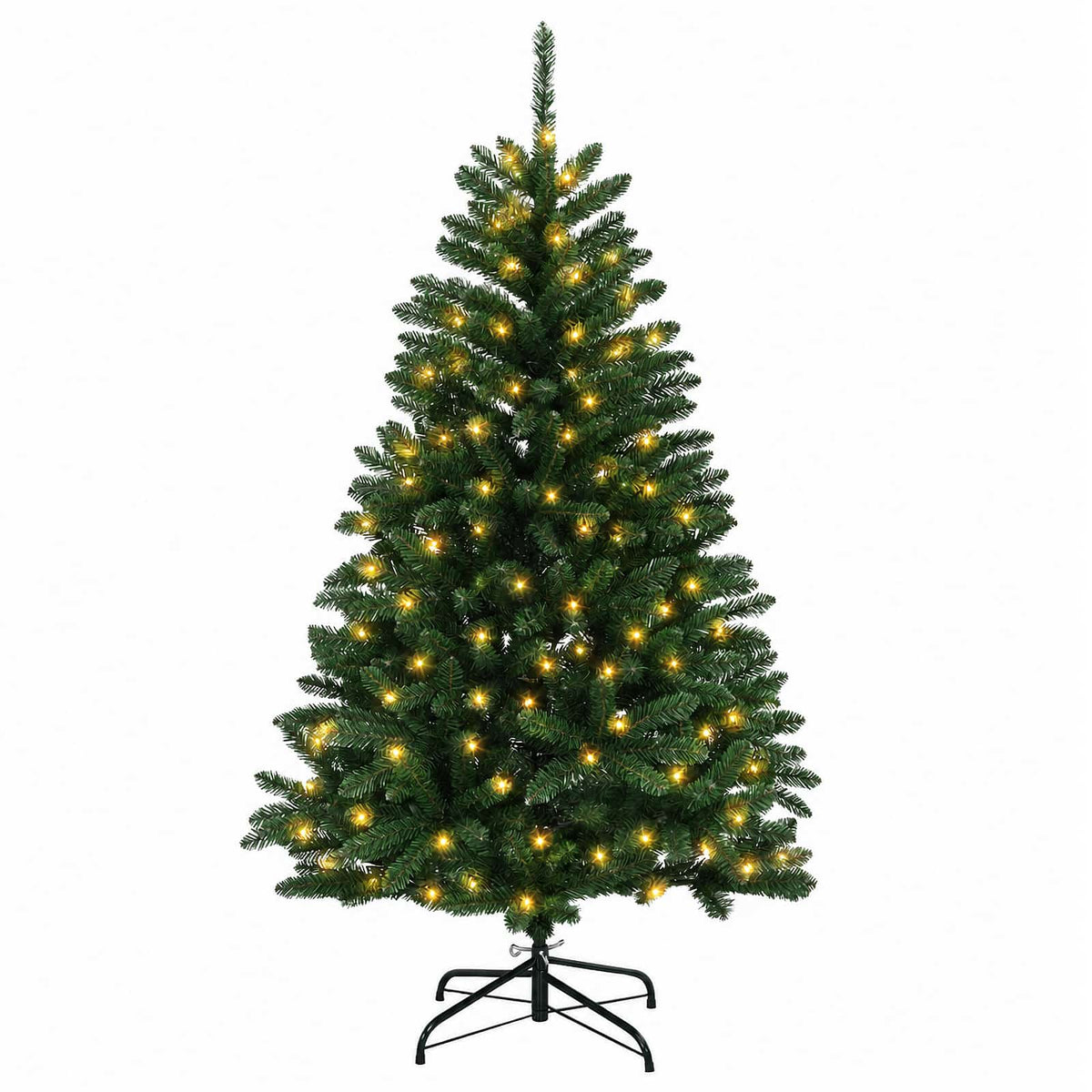 vidaXL Artificial Hinged Christmas Tree 150 cm 150 LEDs Warm White 4