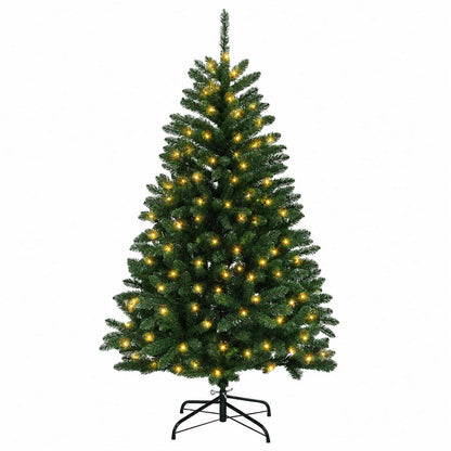 vidaXL Artificial Hinged Christmas Tree 150 cm 150 LEDs Warm White 4