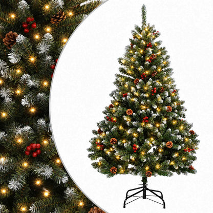 vidaXL Artificial Hinged Christmas Tree 120 cm 150 LEDs Warm White 2